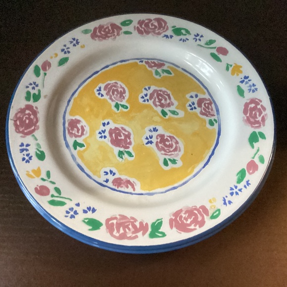 Enamelware 12 pc Giverny 6 Dinner & 6 Salad Plates EUC - Picture 5 of 9